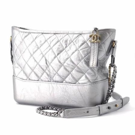 9398054 CHANEL Gabriel de Chain hobo bag Silver A93824 Leather Size Large Used A Rank
