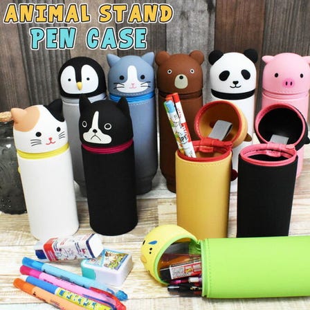 Soft silicon resin pen case with animal pattern