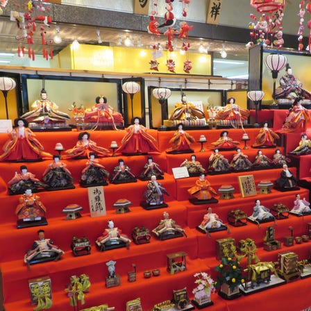 Tiered Display of Hina Dolls