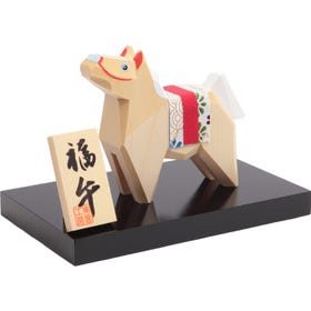 Zodiac Figurine - Ittobori (Single-Blade Carving) - Fuku-Uma (Lucky Horse)