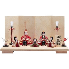 Kimekomi Hina Dolls - Emperor, Empress and Three Court Ladies Display