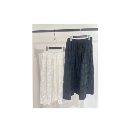Shirred taffeta skirts