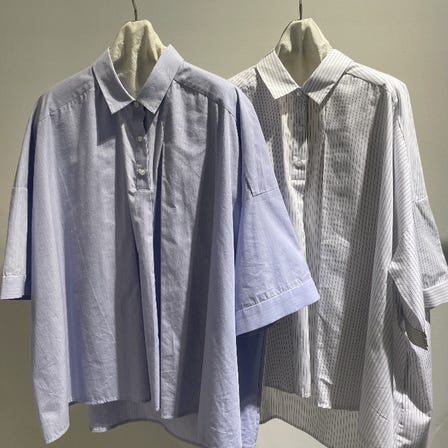 striped drop shoulder shirt