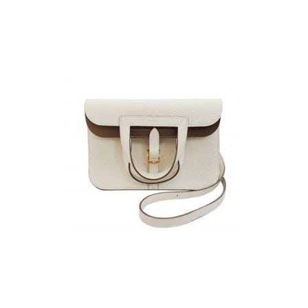 [신품]Hermès Halzan 25 Verso Taurillon Craie/Beige de weimar U각인 SV 금속 피팅