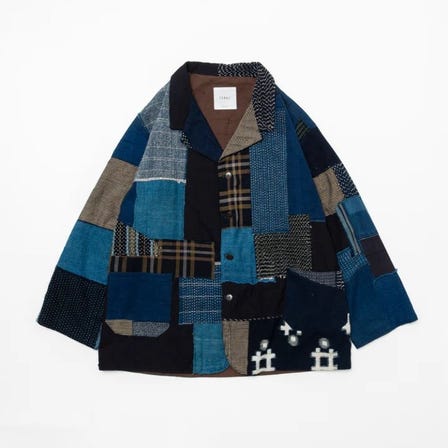 BOROFABRIC Custom jacket 22420<br />
<br />
This is a limited edition custom item made from a VINTAGE Euro work coat covered in BORO and decorated with SASHIKO.