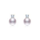 Princess Cut Earrings ER015
Akoya Pearl：7.5-8.0mm
Moissanite：total 0.4ct
Material：K18 Yellow gold or White gold