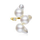 Dragon Claw Ring RI014
Akoya Baroque Pearl：8.5-9.0mm
Moissanite：0.08ct 
Material：K18 Yellow gold or White gold