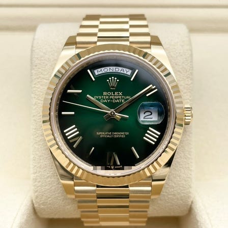 Rolex Day-Date 228238 Green Ombre President Bracelet 40mm