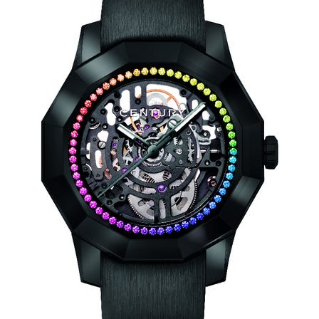 PRIME TIME SKELETON　606.7.N.15.19.15D.QYO<br />
<br />
此款全新限量腕錶，以極致工藝展現出透明與深邃交織的迷人美感。精緻切割的藍寶石錶殼呈現出獨特的幾何光影，漆黑的錶殼與虹彩錶圈相互輝映，猶如光與影的交響。鏤空機芯在光芒映照下熠熠生輝，展現出品牌對細節與美學的不懈追求，體現出當代高級製錶的極致精神。