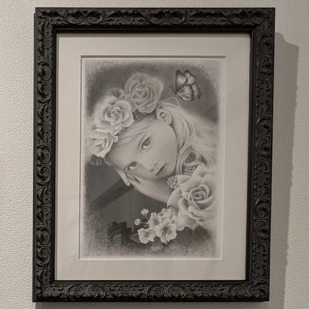 Kaori Iwata "butterfly folly" (2022)<br />
(drawing on paper)<br />
artwork size: 22.7cm x 15.8cm<br />
*framed<br />
＜currently on display＞
