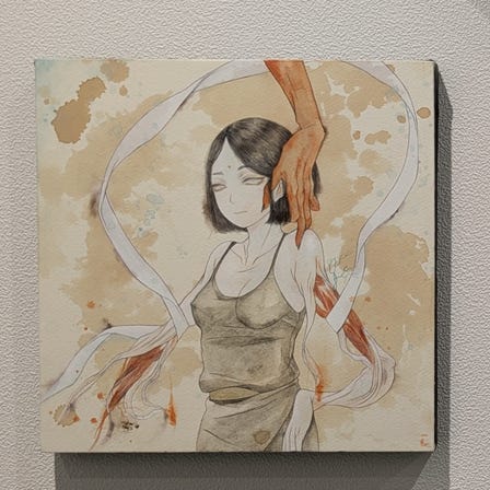 Kazuko
“blessing” (2025)
acrylic paint and watercolor pencil
on Watson paper
artwork size: 22.7cm x 22.7cm
＜currently on display＞