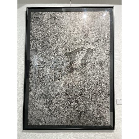 Sayumi Kudo<br />
“Buried,shaking, melting,andtingling” (2021)<br />
Pen on illustration board <br />
artwork size: 103.0cm×72.8cm<br />
＜currently on display＞