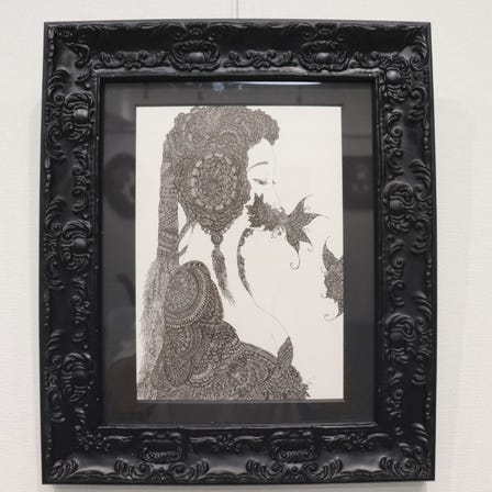 Sayumi Kudo
“Inaudible song” (2019)
Pen on illustration board 
artwork size: 25.7cm×18.2cm 
＜currently on display＞