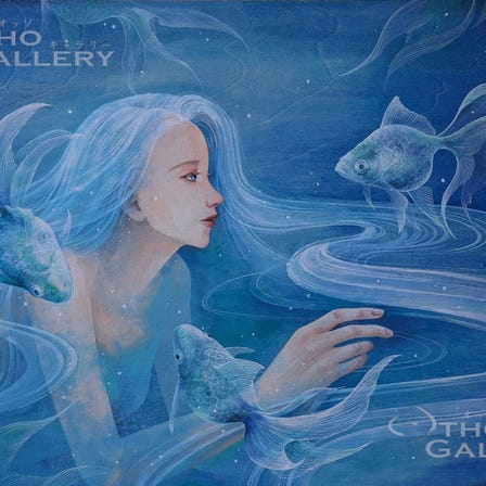 Sho Uebuchi "sea floor" (2025) *framed
acrylic gouache on panel
36.0cm x 47.0cm