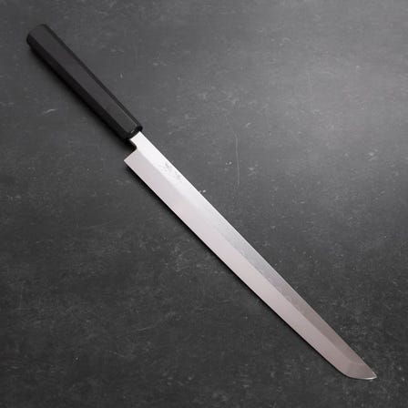 先丸蛸引刀 白二紙鋼 本燒技法 黑檀水牛刀柄 300mm
