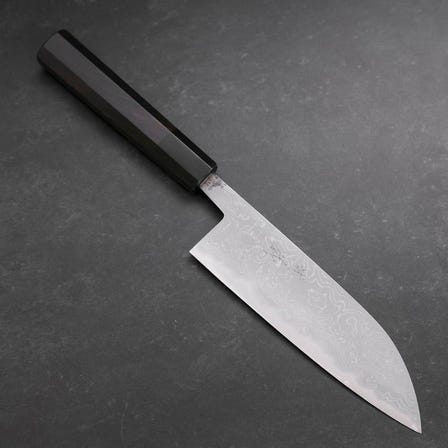 三徳 青紙二号 ダマスカス 水牛黒檀柄 165mm