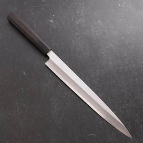 柳刃刀 白紙二號鋼 霞紋處理 水牛黑檀刀柄 270mm