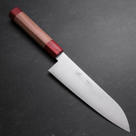 三德刀 VG-10 抛光处理 红胡桃木刀柄 180mm