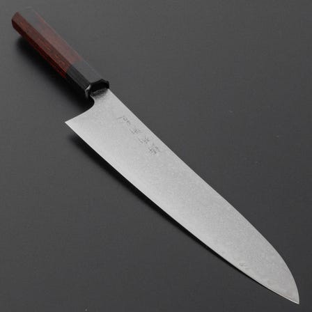 Hitohira Imojiya TH Damascus Gyuto 210mm Pakka Handle (Red)