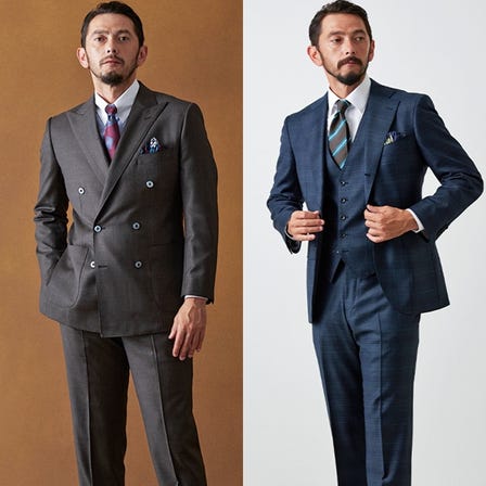 Men's Custom-made Suits 
*From 26,400 JPY (tax included) per suit when purchasing two at the same time.
*Regular price: From 41,800 JPY (tax included) per suit.