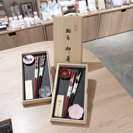 輪島塗漆筷與筷托套裝