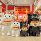 Cherry blossom patterned Maneki-neko