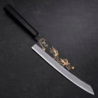 Gyuto Blue Steel #2 Chokin Kurouchi Dragon Buffalo Ebony Handle 240mm