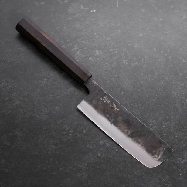 Nakiri Blue Steel #2 Kurouchi Ebony Handle 120mm