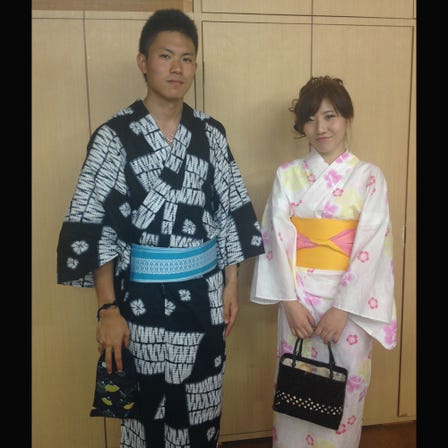 Standard kimono pair + half-width obi belt