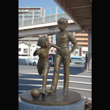 Captain Tsubasa Roberto Hongo and Oozora Tsubasa Statue