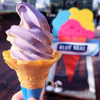 紅イモとバニラのミックスソフトクリーム