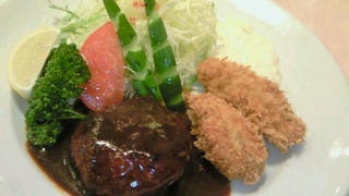 ハンバーグとカキフライ