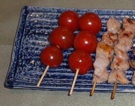 軟骨しそ入りつくね串焼き＆とまと串焼き
