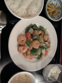 芝エビと豚肉炒め定食