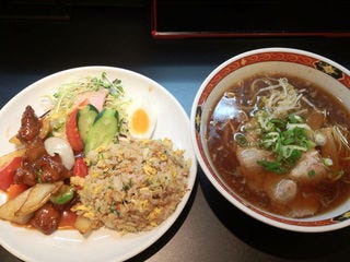 Ｂランチ　ラーメン＆酢豚＆チャーハン＆サラダ