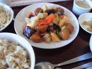 大豆肉と野菜の炒め