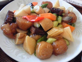 大豆肉と野菜の炒め