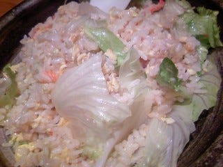 蟹とレタスの炒飯