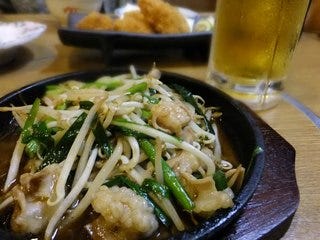ホルモン鉄板焼き