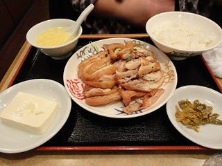 揚げ鶏の香味ソースかけ定食ランチ