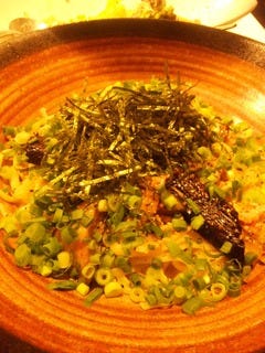 揚げナスとエリンギ茸の鶏味噌パスタ