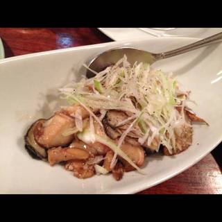 牡蠣と椎茸のガーリック炒め