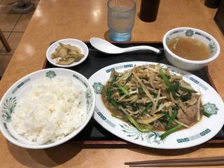ニラレバ炒め定食