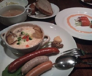 ドイツソーセージ２種＆ポテトグラタン