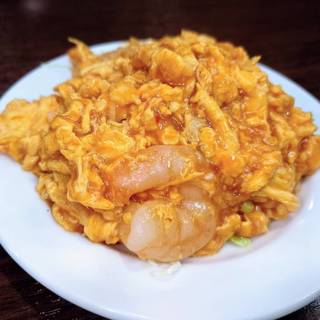 芝エビと玉子のチリソース