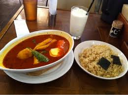 もち豚とほうれん草のスープカレー