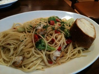 ほたてとブロッコリーのペペロンチーノ