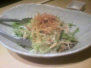 寄せ豆腐と水菜のサラダ　