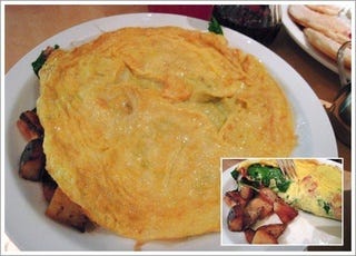 ほうれん草とベーコンチーズのオムレツ