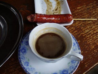 フランクフルトソーセージとドリップ珈琲